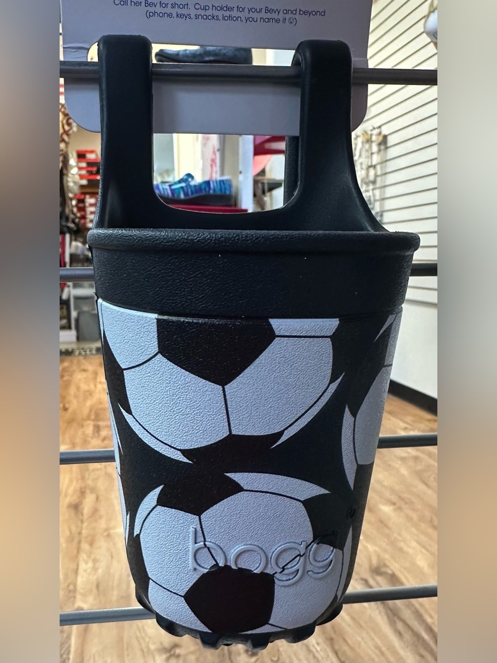 Bogg Bag Bevy Black and White Soccer-Print Cup Holder